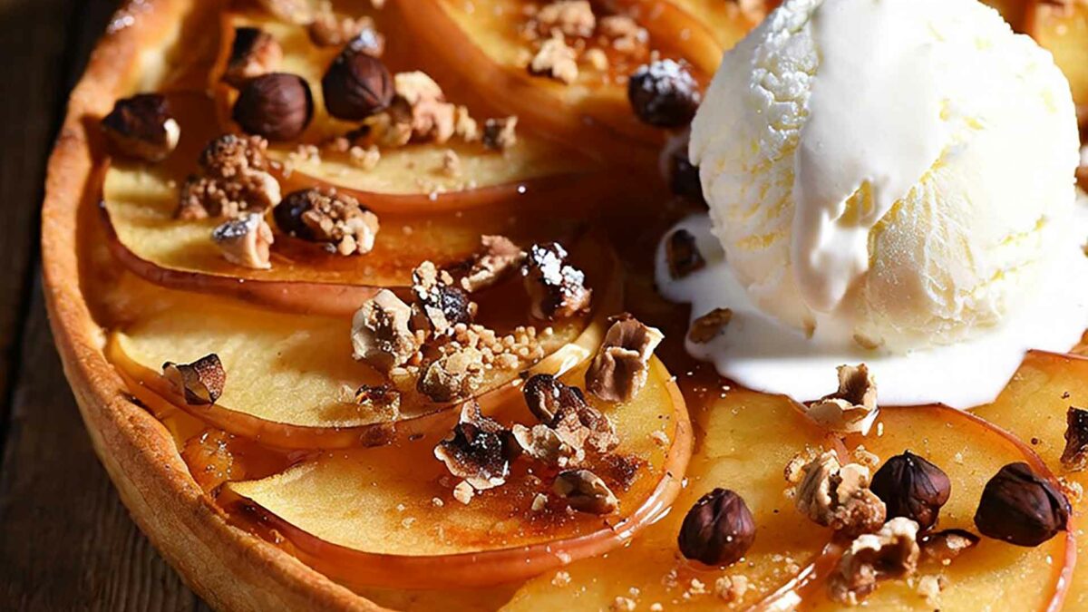 tarte fine aux pommes et noisettes