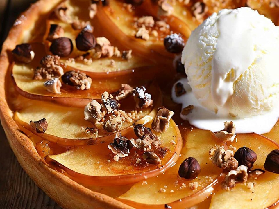 tarte fine aux pommes et noisettes