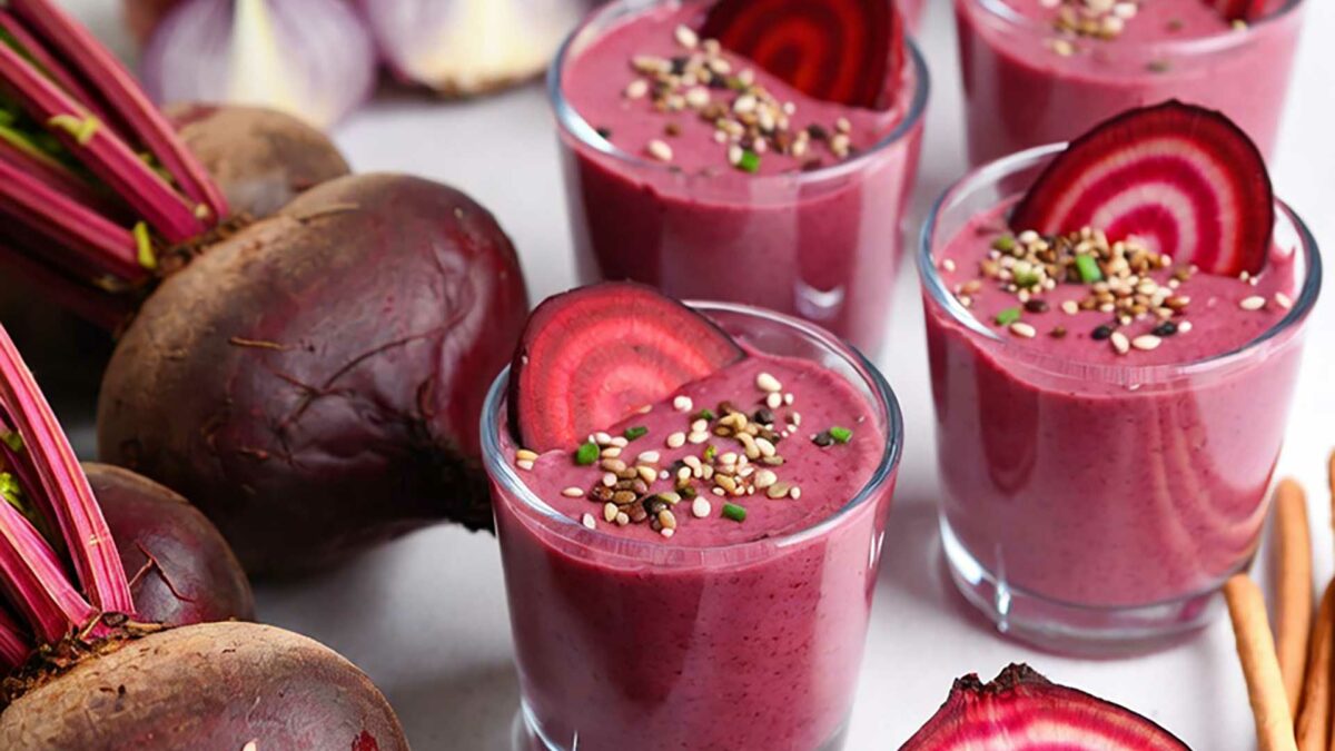  Verrines betterave chioggia quinoa grillé ciboulette – recette végétarienne colorée