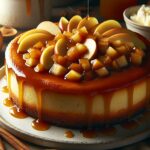cheesecake aux pommes et sauce au caramel
